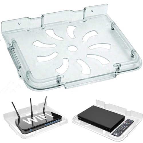 Amazon Unbreakable TV Set Top Box Stand with Remote Holder | Wall Mount Shelf | Multi-Purpose Stand for WiFi Router Stand & All Type of Set top Box | Arylic Set up Box Holder - Transparent