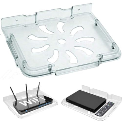 Amazon Unbreakable TV Set Top Box Stand with Remote Holder | Wall Mount Shelf | Multi-Purpose Stand for WiFi Router Stand & All Type of Set top Box | Arylic Set up Box Holder - Transparent