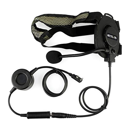 Retevis Walkie Talkie Tactical Headset with Mic,Can Be Worn Inside Helmet