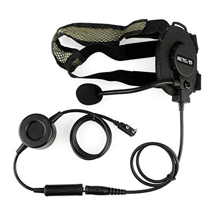 Retevis Walkie Talkie Tactical Headset with Mic,Can Be Worn Inside Helmet