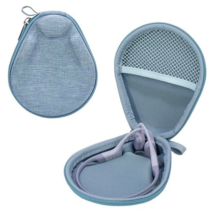 Ginsco Universal Bone Conduction Headphones Case Compatible with SHOKZ New OpenRun Pro 2/Pro 2 Mini/OpenRun/OpenSwim Open-Ear Sport Headphones, Compatible with Raycon/CXK/BAICLUD/MRYTKY (Light Blue) - color: Light Blue