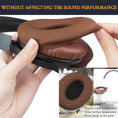 SOULWIT Replacement Kit for Bose QC15/QC2 QuietComfort Headphones, Ear Pads Cushions + Headband + Silicone Earpads Cover Protector - Coffee - color: Coffee