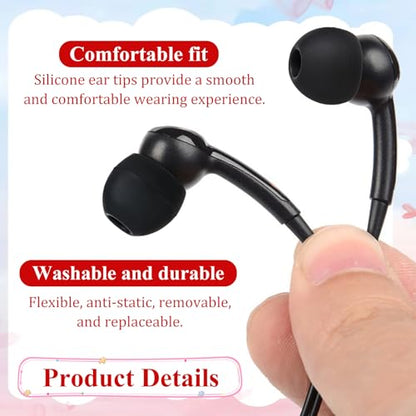 18 Pairs Silicone Ear Tips, Extra Small Ear Bud Covers (S/M/L) | Soft Earphones Earbuds Black Earbuds Tip Replacement Silicone Ears Bud Tips Replacement Kit Ears Tip for in-Ear Headphones
