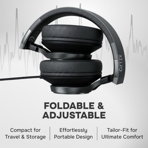 Artix Over Ear Headphones Wired with Mic, Corded Head Phones (3.5mm Jack) - color: Onyx Black