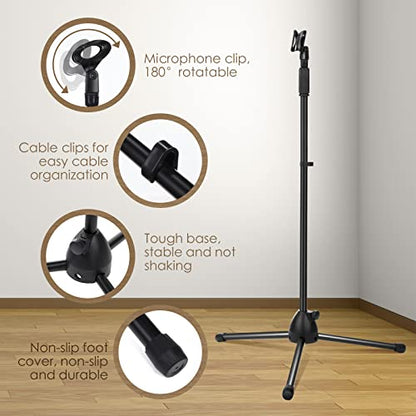 Xuhal 2 Pack Microphone Tripod Stand,Mic Clip - style: Mic Clip