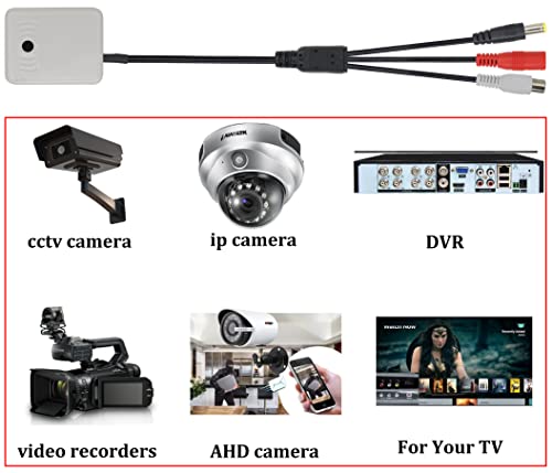 Surveillance Pickup Device Mic to RCA Surveillance Microphone Cable | Mic Audio Outdoor CCTV RCA Surveillance Microphone DVR High Preamp Amplified Pickup Device Mic External Camera Sound 3plug - color: 3plug-box