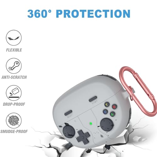 Silicone Case Compatible with Bose Ultra Open Earbuds with Cleaning Kit, Cute Game Design Soft Protective Cover Compatible with Bose Open Ear Cover - color: Gray