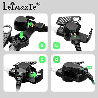 Two Way Radio Headset Compatible with Baofeng, Kenwood 2 Pin Walkie Talkie Surveillance Acoustic Tube Earpiece with Mic PTT, Camouflage Cable - color: Camouflage Cable