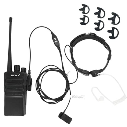 ETMY K-2 PIN Throat Mic Compatible with BaoFeng/Retevis/Pxton/Kenwood, Airsoft Tactical Single-Ear Air Tube Headset with 3-Pair Earbuds, for Noisy Env/Hunting/Security & Motorcycle Riding 1 Pack
