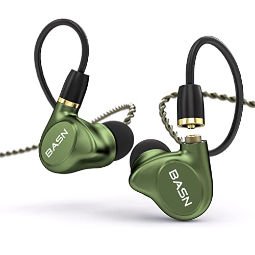 BASN Metalen 4 Drivers in-Ear Monitor Headphones (Metallic Green) - color: Green
