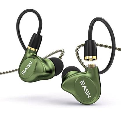 BASN Metalen 4 Drivers in-Ear Monitor Headphones (Metallic Green) - color: Green