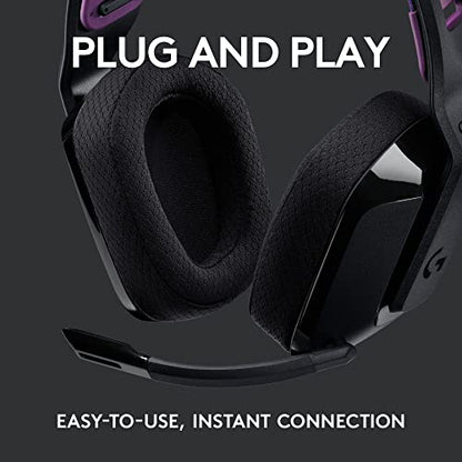 Logitech G535 Lightspeed Wireless Gaming Headset - Lightweight on-Ear Headphones, flip to Mute mic, Stereo, Compatible with PC, PS4, PS5, USB Rechargeable - Black (Renewed)