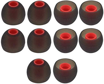 Large Replacement Silicone Eartips Eargels Earbuds Ear Tips Compatible with Senso, Zeus, Otium, Hussar, Sony MDR, Tozo, Mpow Headphones & Earphones (Large - 5 Pairs) - size: Large: 5 Pairs