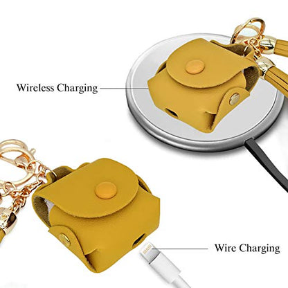 MODOS LOGICOS PU Leather Charging Cover for Apple AirPods 1/2 With Drooping Tassels - Yellow - color: Yellow(PU)