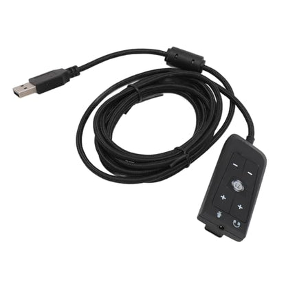 WALFRONT USB to 3.5mm Audio Adapter with Surround Sound, Dual Volume Control Jack for Headset Microphone, Compatible with Cloud II PC and Gaming Consoles
