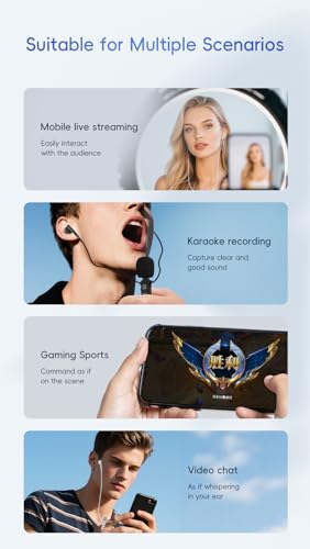 XOX KT03 Headphones with Karaoke HD Lavalier Microphone and Real-Time Ear Monitoring (Splitter Adapter,3.5mm, Black) - color: Black, style: 3.5mm jack