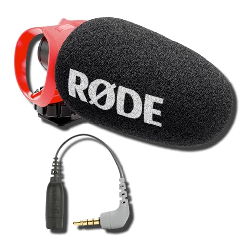 Rode VideoMicro II Ultra-Compact Shotgun Microphone Bundle with SC4 3.5mm TRS to XLR Male Adapter Cable — Supercardioid On-Camera Mic for Filmmaking, Documentary, ENG, Vlogging - color: SC4 Bundle