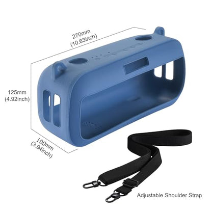 Silicone Protective Case for Bose SoundLink Max Wireless Bluetooth Speaker with Adjustable Shoulder Strap Durable Lightweight and Stylish (Blue) - color: Blue