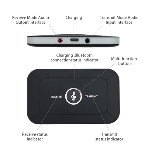 Bluetooth Audio Transmitter Receiver, 2 in 1 Bluetooth 5.3 Adapter for Bose Wave Radio IV III II Awr1b1 Awr1b2, TV, Computer, MP3 and Gym - Connect Speakers for Seamless Streaming