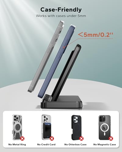 3 in 1 Charging Station for Samsung, Wireless Charger Stand for Galaxy S26/S25/S24/S23/Z Fold, Phone and Watch Charger for Samsung Watch Galaxy 8/7/6/5, Galaxy Buds 3/2/Pro - color: Black