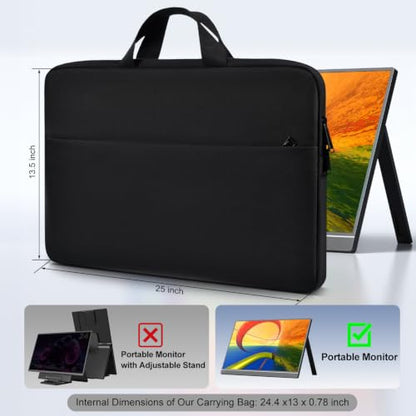 24 Inch Portable Monitor Case Carrying Sleeve Compatible with 23.8-24 Inch Portable Large Monitor with Handle Pocket, Protective Travel Shockproof-Padded Accessory Bag - size: 23.8-24 Inch
