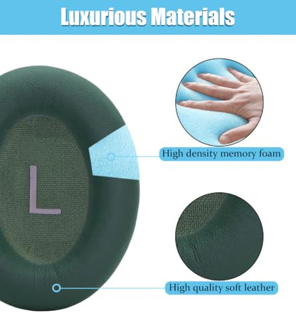 Replacement earpads Compatible with Bose QuietComfort 45 Headphones | Military green/high-density sound-isolating soft ear pads, protein leather material - color: military green