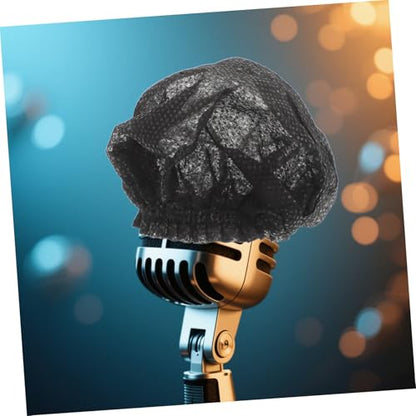 Disposable Microphone Covers Black 200pcs with Elastic Band