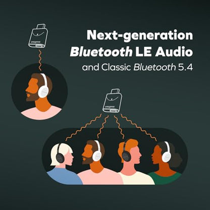 Creative BT-W6 wireless Bluetooth 5.4 and LE audio transmitter with Snapdragon audio, aptX Lossless, low latency and up to 24-bit/96kHz audio, works with PC/Mac/game consoles