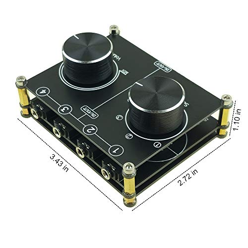 3.5mm AUX Cable Switcher, 4 Input 1 Output, AUX 1/8" Source Stereo Splitter, Audio Selector Box, Signal Switch with Volume Control for Home Audio - color: 4 ports 3.5mm switch(4 IN 1 OUT)