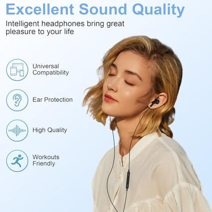USB C Wired Earbuds Type C Headphone Headset Earphone USBC Earbuds with Mic | USB C Ear Buds for iPhone 17 Pro Max 17 Air 17E 16E 16 Plus 15 Pro,Samsung Galaxy S26 Ultra S26+ S25 S24,A17 A27 A37 Z Flip 7