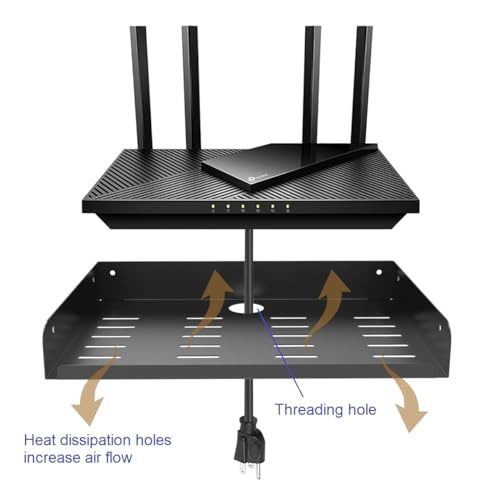 Metal Floating Wall Mounted Shelf Bracket for AV, TV Accessories, WiFi Router, TV Box, Cable Boxes, DVD Player, Games Consoles or Other Small Projectors (12 inches Width) | TV Accessories, WiFi Router, TV Box, Cable Boxes, DVD Player, Games Consoles or Ot