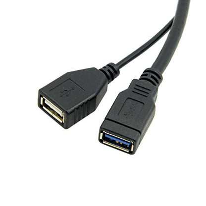 chenyang USB 3.0 Splitter Y Cable USB 1 Male to 2 Female Extra Power Data Extension Cable for 2.5" Mobile Hard Disk - color: 1 Male to 2 Female