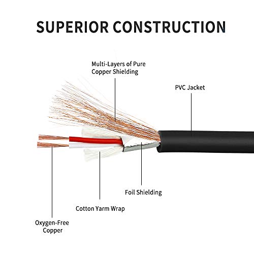 XLR Female to Dual 1/4 inch Y Splitter Cable,Female XLR to Double 6.35mm Mono TS Plug Mic Audio Converter Adapter Cord - 10 feet - size: 10 Feet