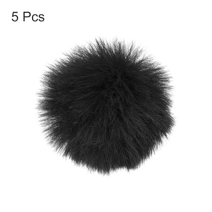 MECCANIXITY Furry Microphone Windscreen 10mm x 55mm Mic Cover Windshield for Indoor Outdoor Microphone Black 5 Pack - color: Black