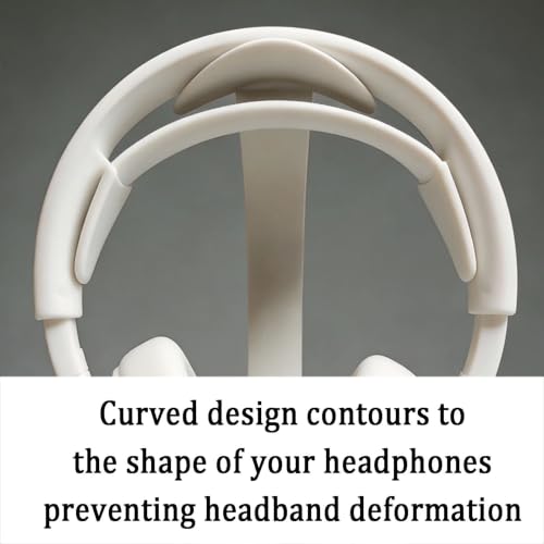 Over-ear Headphone Stand/Desktop Headset Holder–8kg Load Capacity,Suitable for Gaming Rooms,Offices,and Various Desk Setups (Black,White)(White) - color: White