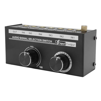 Stereo Audio Selector er, 6 in 1 Out Stereo Audio