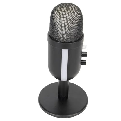 Kikumi USB Microphone, Plug and Play Rotatable with Noise Cancelling Gain Control Computer Microphone Output Headphones for Live Streaming