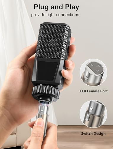 VIOY XLR to 1/4 Cable 6.6FT, 6.35mm TRS to XLR Female Balanced Mic Cord | Multi-layer shielding noise reduction, nylon braided audio xlr cord for mixer, microphone, piano and karaoke device - size: 6.6FT