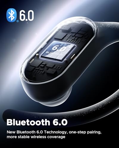 truefree DS1 Open-Ear Headphones, Bluetooth 6.0 Wireless Earbuds | Ear Hooks, Spatial Sound, 4 Mics Clear Calls, 40H Playtime, Multipoint Connection, IPX5-Rated for Sports, Snug Fit