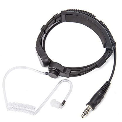 Throat Mic Tactical Earpiece U94 PTT 2 Pin TK Jack 7.0mm Plug Push to Talk Headset for Baofeng UV5R BF-F8HP UV-17 BF888S Quansheng UV-K58 UV-K6 Walkie Talkie for Kenwood TYT