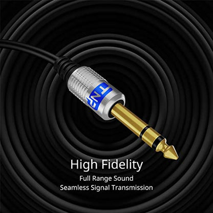 TNP 6.35mm Male to 3.5mm Female Stereo TRS Headphone Adapter Cable, 6FT | Long Headphone Extension Cord with Gold-Plated Metal Connectors for Amps, Mixers, Pianos, Speakers, and Home Audio - size: 6FT