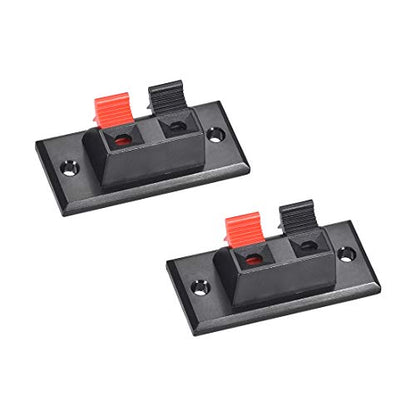 uxcell 2 Way Spring Speaker Terminal Terminals Strip Block WP2-3 2Pcs | Clip Push Release Connector Cable