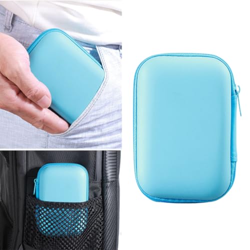 2 Pcs EVA Headphone Storage Case with Smooth Zipper and Mesh Pockets