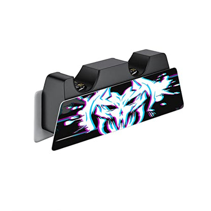 PlayVital Glitch Demons Full Set Skin Decal for ps5 Console Disc Edition, Sticker Vinyl Decal Cover for ps5 Controller & Charging Station & Headset & Media Remote - color: Glitch Demons