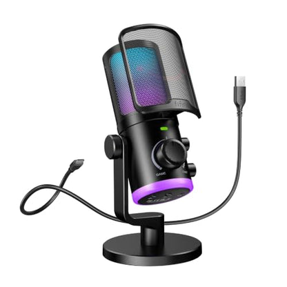 FIFINE AmpliGame AM6 USB Gaming Microphone, Condenser Mic with ChatMix Dial