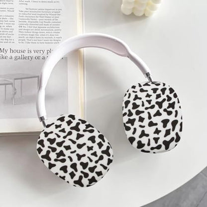 4 in 1 Silicone Case Cover Compatible with Apple Airpods Max 2/1 Headphones(2026/2024/2020), Printed Ear Pad Case Cover Ear Cups Cover and Headband Cover Headband Pad Accessories (Cow) - color: Cow