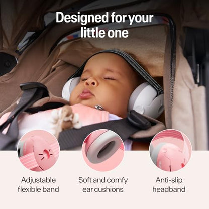 Alpine Muffy Baby Ear Muffs Noise Protection | Toddler Ear Protection | For babies up to 4 years | 24dB Sound Reduction | Baby Hearing Protection | Noise Reduction | Baby Essentials New Mom Gifts - color: Blush