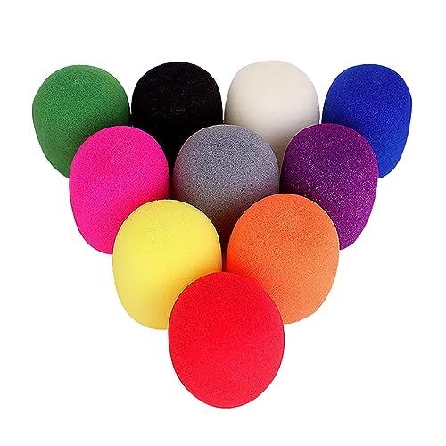 10 Pcs Large Microphone Foam Covers Small Microphone Windscreens Microphone Protective Covers for Standard Handheld Microphones