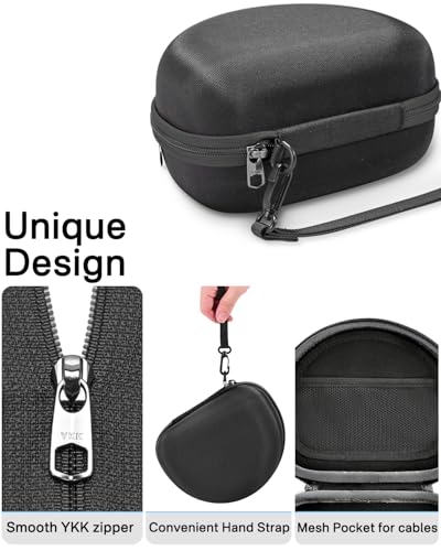 RAIACE Hard Storage Case Compatible with Skullcandy Crusher Over-Ear Headphones, for TOZO HT3 Headphones and More Foldable Headset, Travel Carrying Bag. (Case Only)-Black(Black Lining) - color: Black(Black Lining)