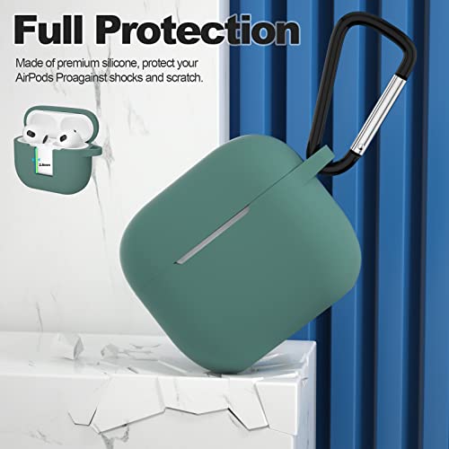 Compatible with AirPods 3 Case, Protective Silicone Cover for AirPods 3rd Generation Case 2021, Wireless Charging - Grey Green - color: A-Grey Green